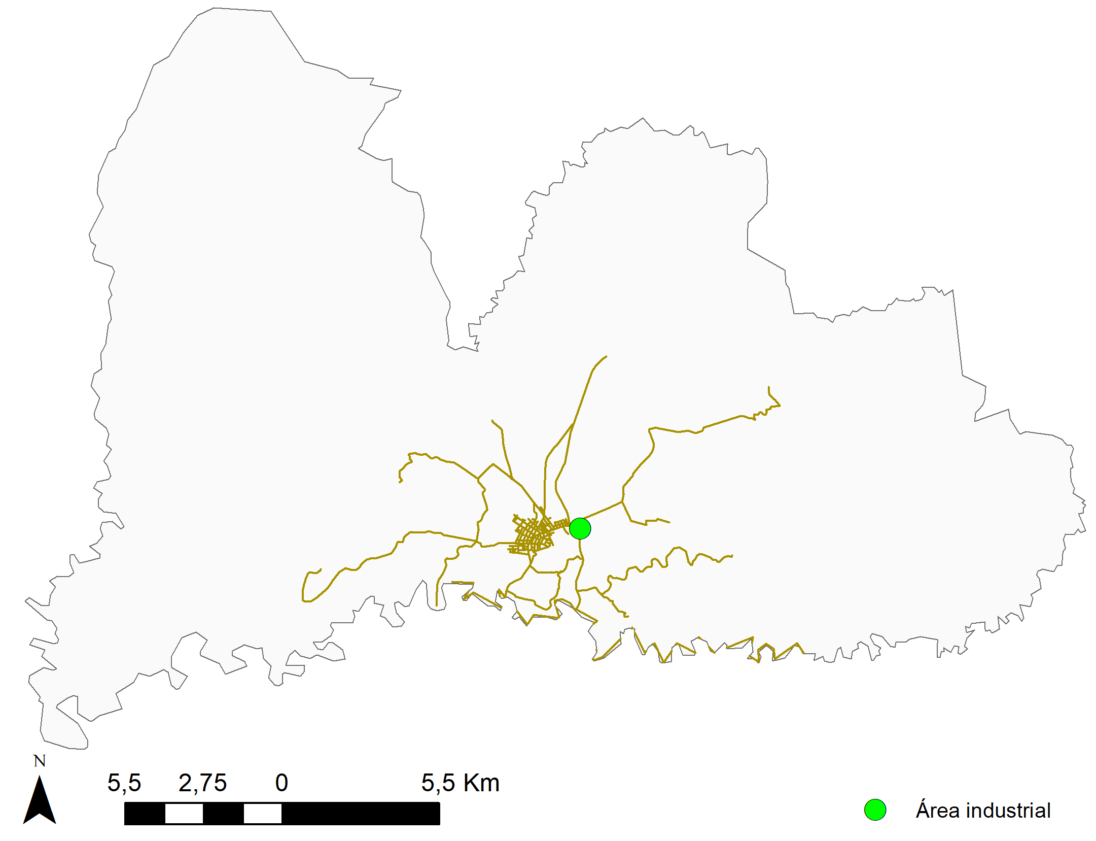 Município de Condor, área urbana e área industrial