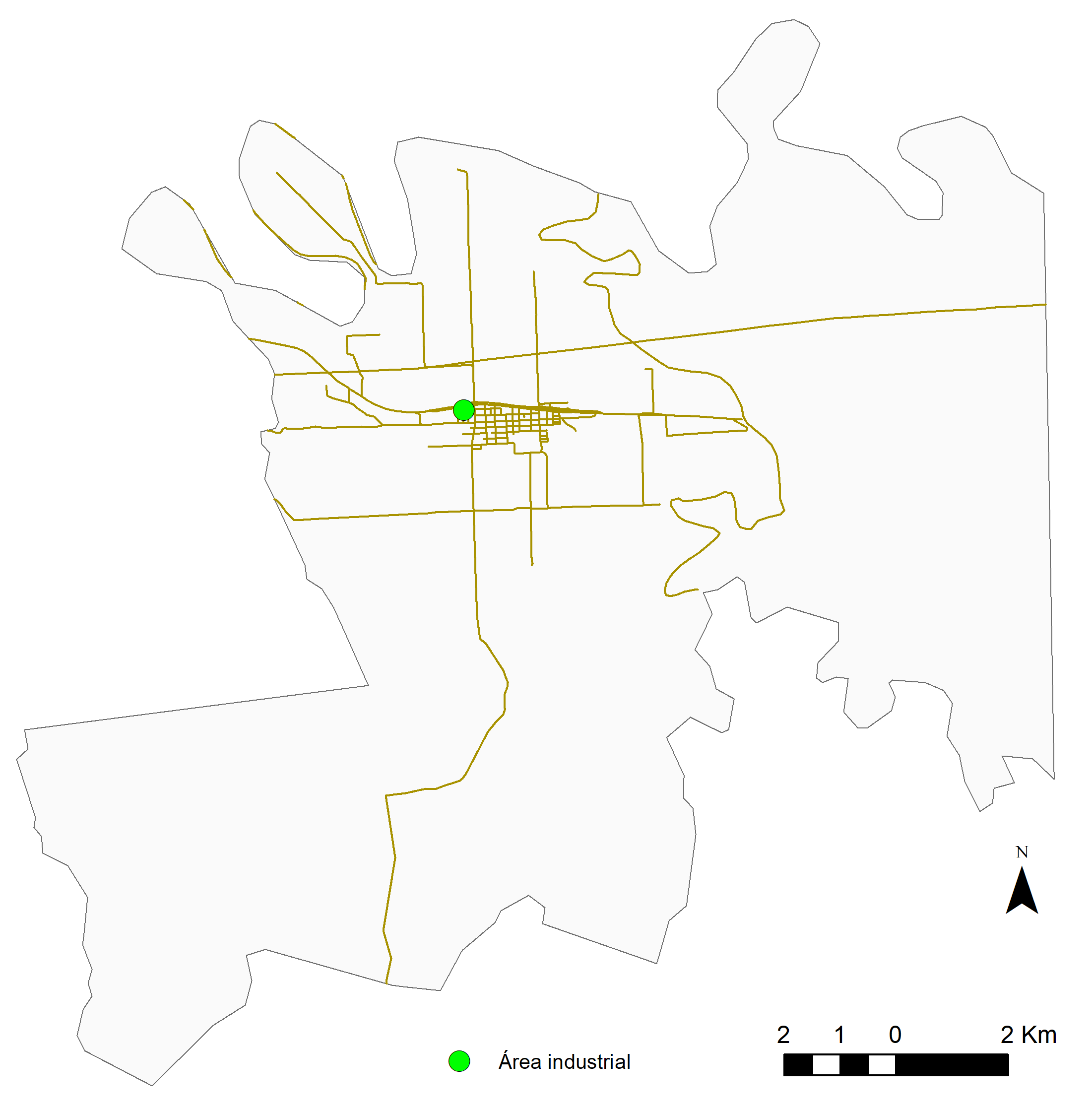 Município de Coronel Barros, área urbana e área industrial