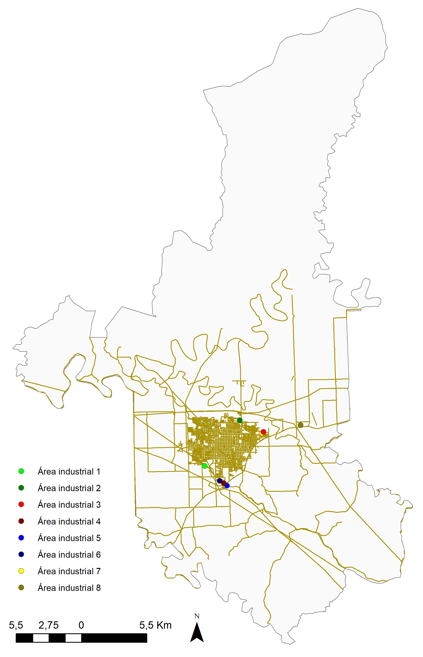 Município de Ijuí, área urbana e área industrial