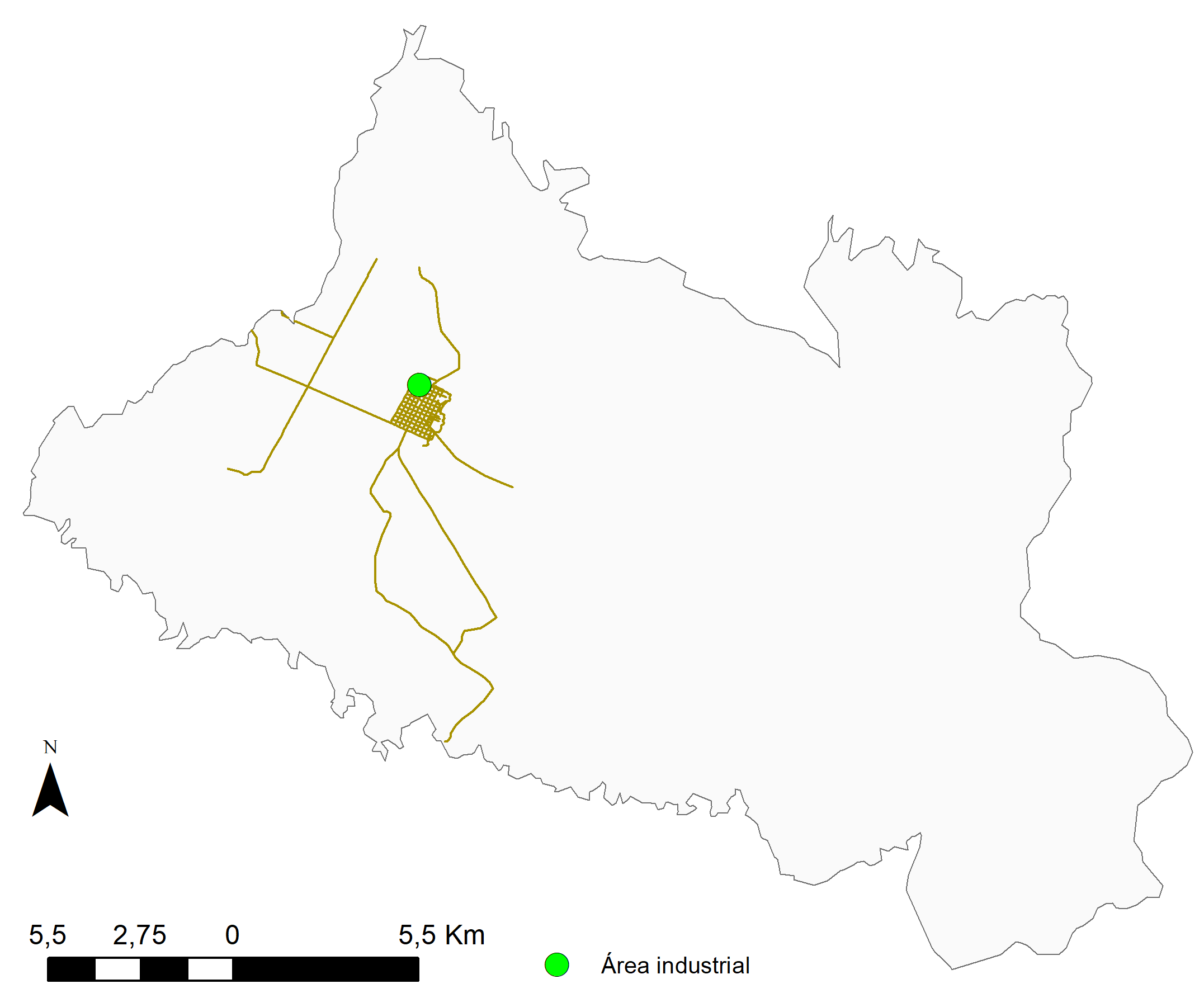 Município de Pejuçara, área urbana e área industrial